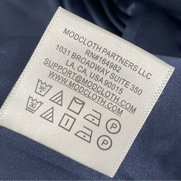 NWT Modcloth Along for the Ride‎ Navy Blue Crepe Coat Size MEDIUM - Picture 10 of 12